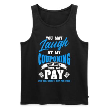 Coupon Shopper Discount Couponer Discount Sale - Men's Premium Organic Tank Top - black - Front - AI Model Male 178 light (178cm)