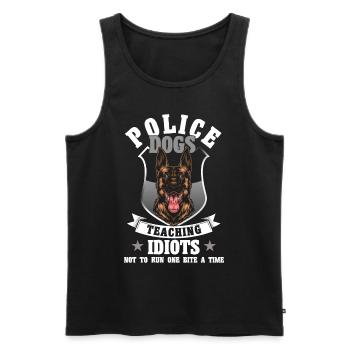 Chien policier berger allemand Chien policier Chien policier Chien policier - Débardeur bio Premium Homme - noir - Devant - AI Model Male 178 light (178cm)