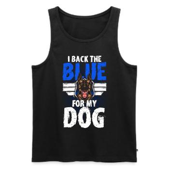 Chien policier berger allemand Chien policier Chien policier Chien policier - Débardeur bio Premium Homme - noir - Devant - AI Model Male 178 light (178cm)