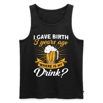 3. Geburtstag Bier Trinken Mutter Mama - Männer Premium Bio Tank Top - Schwarz - Vorne - Michal (187cm)