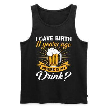 11. Geburtstag Bier Trinken Mutter Mama - Männer Premium Bio Tank Top - Schwarz - Vorne - Michal (187cm)