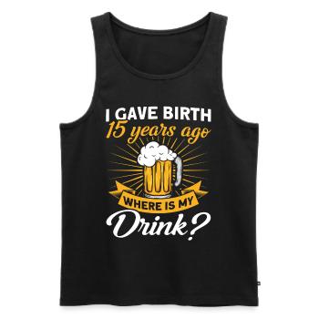 15. Geburtstag Bier Trinken Mutter Mama - Männer Premium Bio Tank Top - Schwarz - Vorne - Michal (187cm)