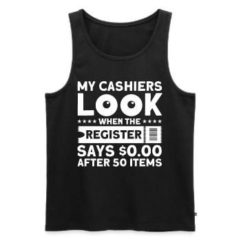 Coupon Shopper Discount Couponer Discount Sale - Men's Premium Organic Tank Top - black - Front - AI Model Male 178 light (178cm)