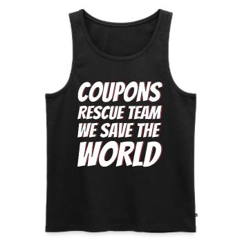 Coupon Shopper Discount Couponer Discount Sale - Men's Premium Organic Tank Top - black - Front - AI Model Male 178 light (178cm)
