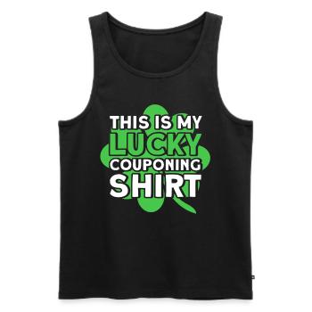 Coupon Shopper Discount Couponer Discount Sale - Men's Premium Organic Tank Top - black - Front - AI Model Male 178 light (178cm)