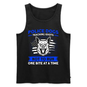 German Shepherd Police Dog Police Dog - Men's Premium Organic Tank Top - black - Front - AI Model Male 178 light (178cm)
