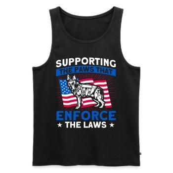 German Shepherd Police Dog Police Dog - Men's Premium Organic Tank Top - black - Front - AI Model Male 178 light (178cm)