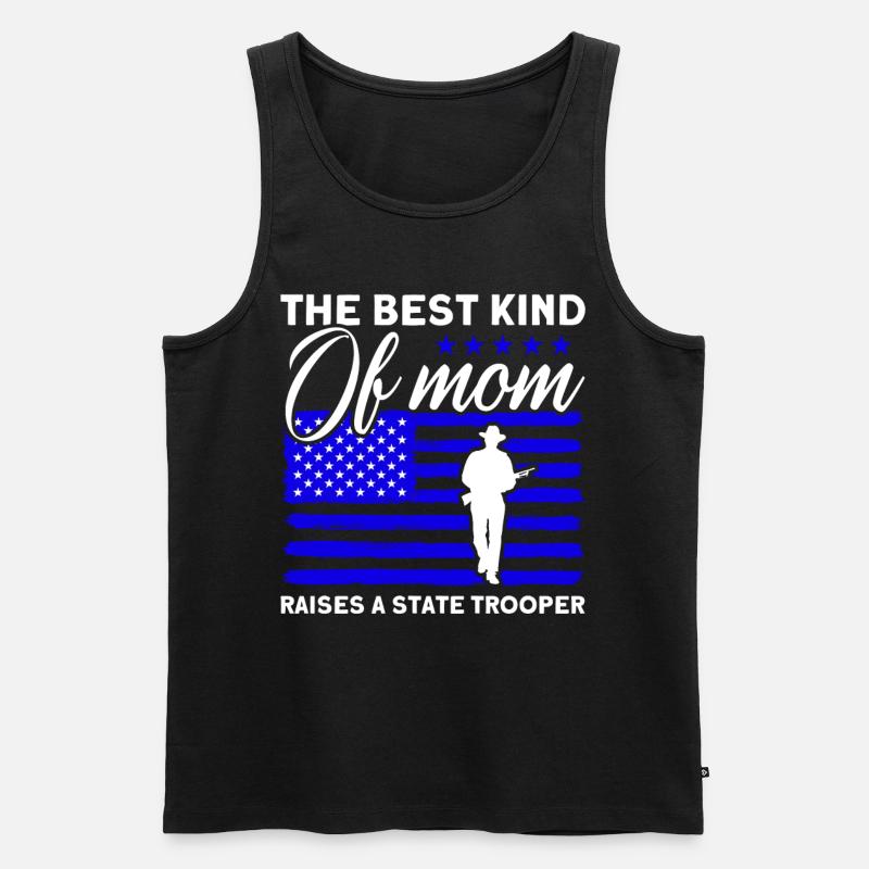 Mama Polizeibeamter Polizeidienst Polizist - Männer Premium Bio Tank Top - Schwarz
