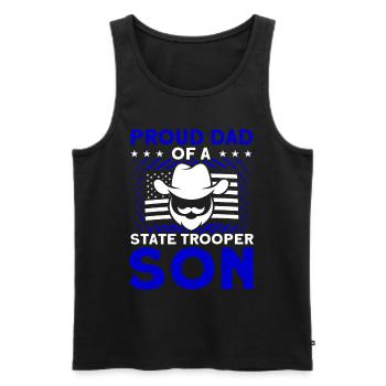 Proud Dad Police Officer Police Service Policeman - Men's Premium Organic Tank Top - black - Front - Michal (187cm)