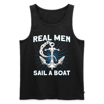 Amateurs de bateau Capitaine de bateau Capitaines - Débardeur bio Premium Homme - noir - Devant - Michal (187cm)
