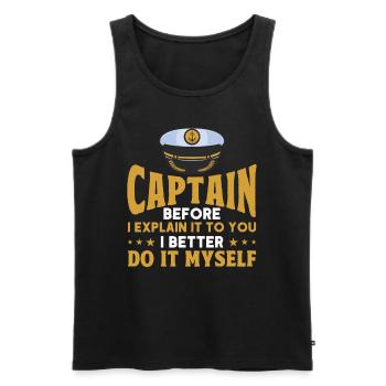 Amoureux du bateau Capitaine de bateau Capitaines - Débardeur bio Premium Homme - noir - Devant - Michal (187cm)