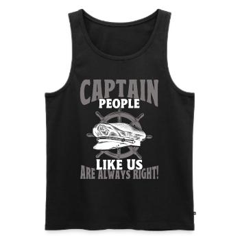 Amateurs de bateau Capitaine de bateau Capitaines - Débardeur bio Premium Homme - noir - Devant - Michal (187cm)