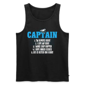 Amateurs de bateau Capitaine de bateau Capitaine Capitaines - Débardeur bio Premium Homme - noir - Devant - Michal (187cm)