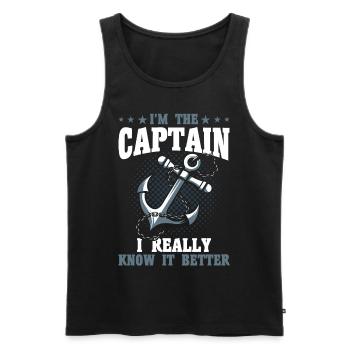 Amateurs de bateau Capitaine de bateau Capitaine Capitaines - Débardeur bio Premium Homme - noir - Devant - Michal (187cm)
