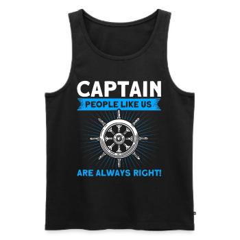 Amateurs de bateau Capitaine de bateau Capitaines - Débardeur bio Premium Homme - noir - Devant - Michal (187cm)