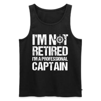 Capitaines de bateau à la retraite - Débardeur bio Premium Homme - noir - Devant - Michal (187cm)