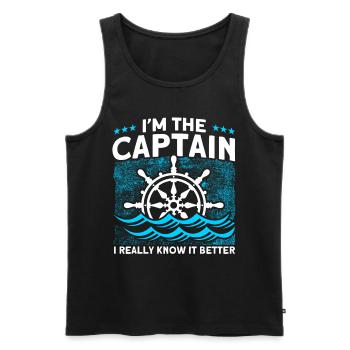 Amateurs de bateau Capitaine de bateau Capitaine Capitaines - Débardeur bio Premium Homme - noir - Devant - Michal (187cm)