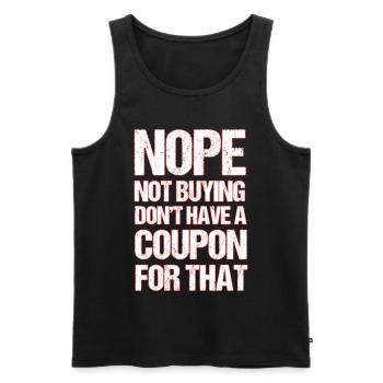Coupon Shopper Discount Couponer Vente à prix réduit - Débardeur bio Premium Homme - noir - Devant - AI Model Male 178 light (178cm)