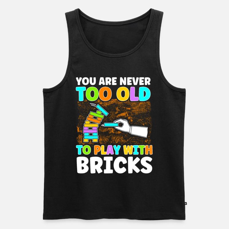 Baustein Klemmbaustein Baustein - Männer Premium Bio Tank Top - Schwarz