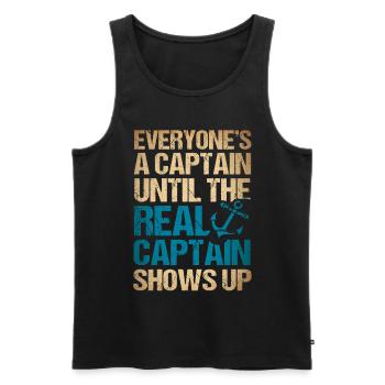 Amateurs de bateau Capitaine de bateau Capitaines - Débardeur bio Premium Homme - noir - Devant - Michal (187cm)