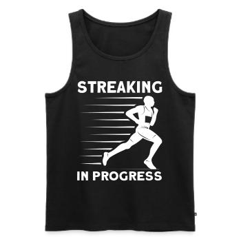 Motivation Streak Running Runner Marathon - Débardeur bio Premium Homme - noir - Devant - Michal (187cm)