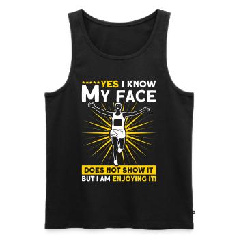 Motivation Streak Running Runner Marathon - Débardeur bio Premium Homme - noir - Devant - Michal (187cm)