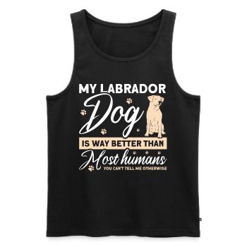 Haustier Labrador Mama Hund Labrador - Männer Premium Bio Tank Top - Schwarz - Vorne - Michal (187cm)