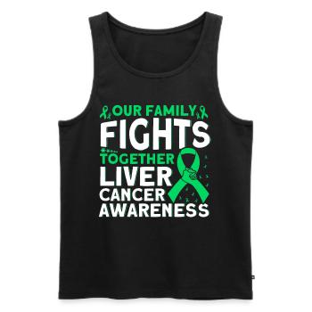 Our family fights liver cancer together - Men's Premium Organic Tank Top - black - Front - AI Model Male 178 light (178cm)
