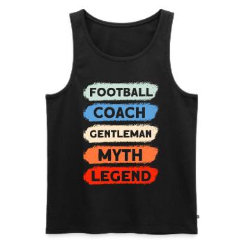 Football Trainer Gentleman Mythos Legende - Männer Premium Bio Tank Top - Schwarz - Vorne - Michal (187cm)
