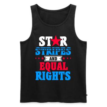 Stars, stripes and equality - Men's Premium Organic Tank Top - black - Front - Michal (187cm)