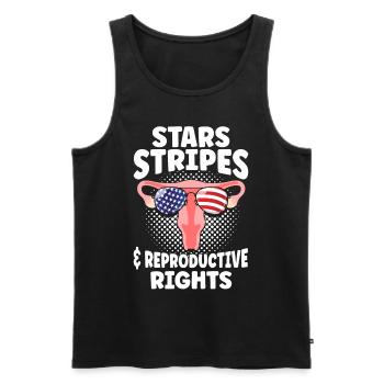 Stars Stripes & Reproductive Rights - Men's Premium Organic Tank Top - black - Front - AI Model Male 178 light (178cm)