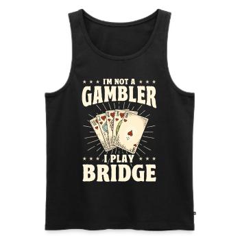 Je ne suis pas un joueur et je joue au bridge - Débardeur bio Premium Homme - noir - Devant - Michal (187cm)