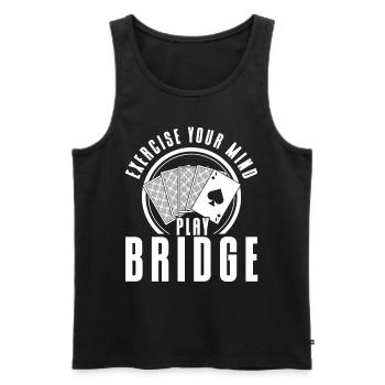 Entraînez le jeu de l’ Bridge - Débardeur bio Premium Homme - noir - Devant - Michal (187cm)