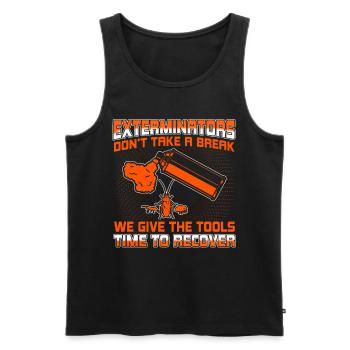Vermin fighters do not take a break Exterminators - Men's Premium Organic Tank Top - black - Front - AI Model Male 178 light (178cm)