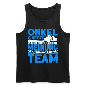 Onkel & Neffe Ein Starkes Team Onkel - Männer Premium Bio Tank Top - Schwarz - Vorne - Michal (187cm)