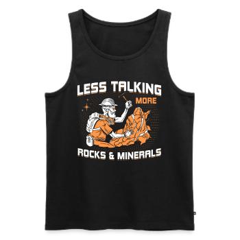 Less talking, more stones and minerals - Men's Premium Organic Tank Top - black - Front - Michal (187cm)