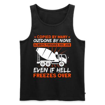 Always brings his work to the end of hell frozen - Men's Premium Organic Tank Top - black - Front - AI Model Male 178 light (178cm)