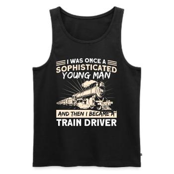 Puis je suis devenu conducteur de locomotive - Débardeur bio Premium Homme - noir - Devant - Michal (187cm)