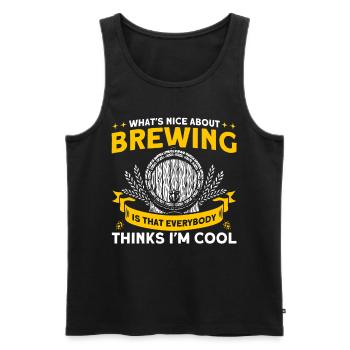 Was ist schön am Brauen Brauer - Männer Premium Bio Tank Top - Schwarz - Vorne - Michal (187cm)
