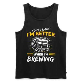 Ich bin besser, wenn ich braue Brauer - Männer Premium Bio Tank Top - Schwarz - Vorne - Michal (187cm)