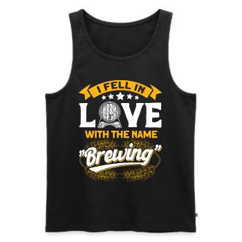 Je suis tombé amoureux du nom Brewing Brewer - Débardeur bio Premium Homme - noir - Devant - Michal (187cm)