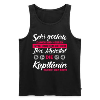 Die Kapitänin Betritt Den Raum Bootsbesitzer - Männer Premium Bio Tank Top - Schwarz - Vorne - AI Model Male 178 light (178cm)