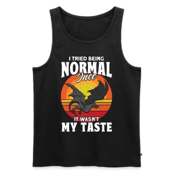Ich habe einmal versucht normal zu sein Drache - Männer Premium Bio Tank Top - Schwarz - Vorne - Michal (187cm)