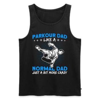 Traceur Parkour Papa Just a bit crazier - Men's Premium Organic Tank Top - black - Front - Michal (187cm)