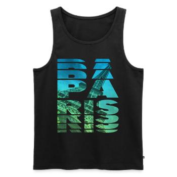 Paris France City Skyline Home Love - Men's Premium Organic Tank Top - black - Front - AI Model Male 178 light (178cm)