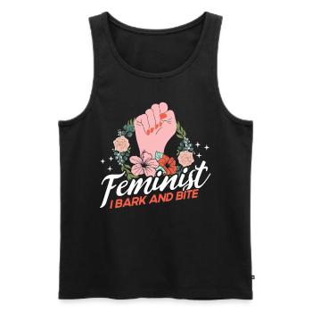 Féministe J’aboie et mords Féministe - Débardeur bio Premium Homme - noir - Devant - Michal (187cm)