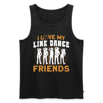 Line Dance Dancer Dance Groupe cowboy Western Dancing - Débardeur bio Premium Homme - noir - Devant - Michal (187cm)