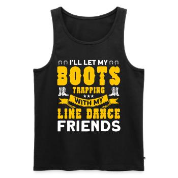 Line Dance Tänzer Westernstiefel Cowboy Western Ta - Männer Premium Bio Tank Top - Schwarz - Vorne - Michal (187cm)