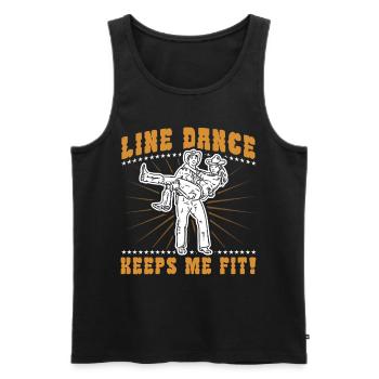 Line Dance Dancer Dance Groupe cowboy Western Dancing - Débardeur bio Premium Homme - noir - Devant - Michal (187cm)