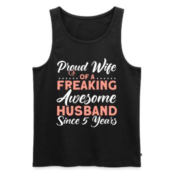 5. Wedding Anniversary Couple Design 5 Years Marriage - Men's Premium Organic Tank Top - black - Front - AI Model Male 178 light (178cm)